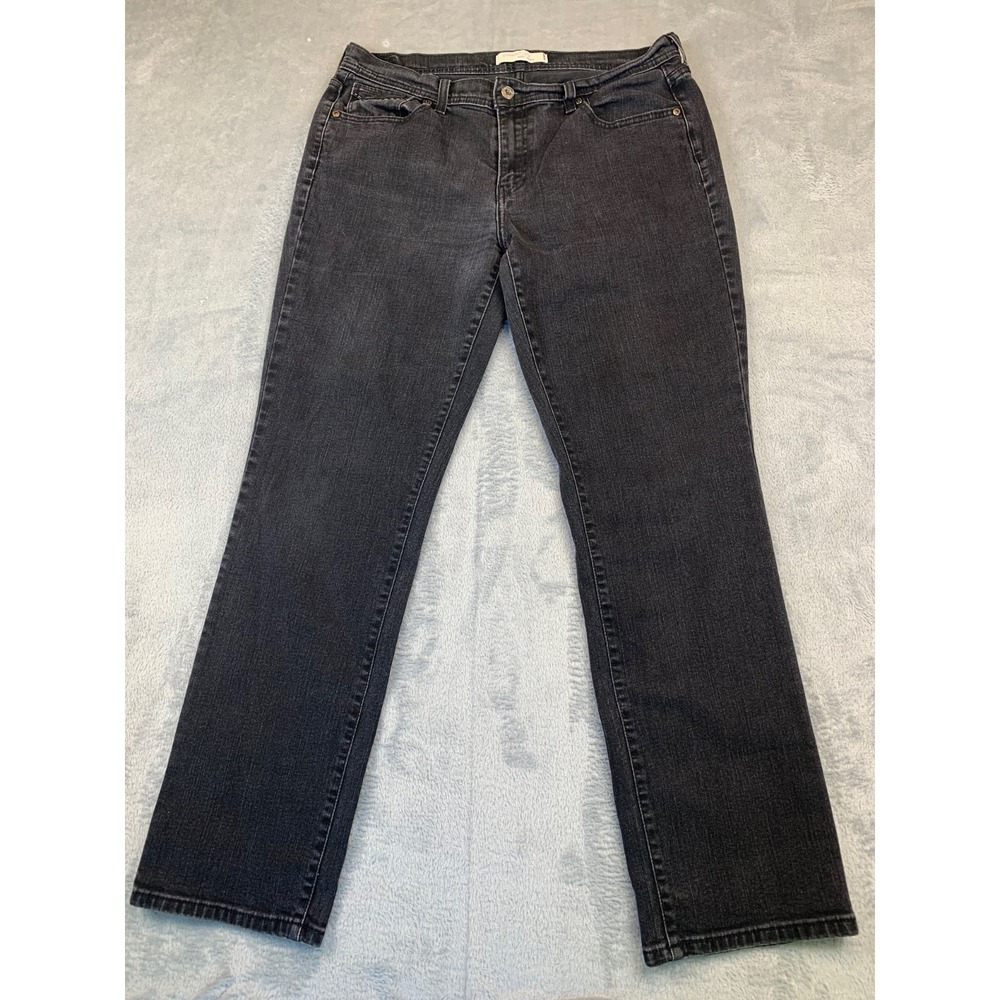 Levi's 505 Jeans Womens 12M Black Straight Leg Faded Wash Stretch Denim